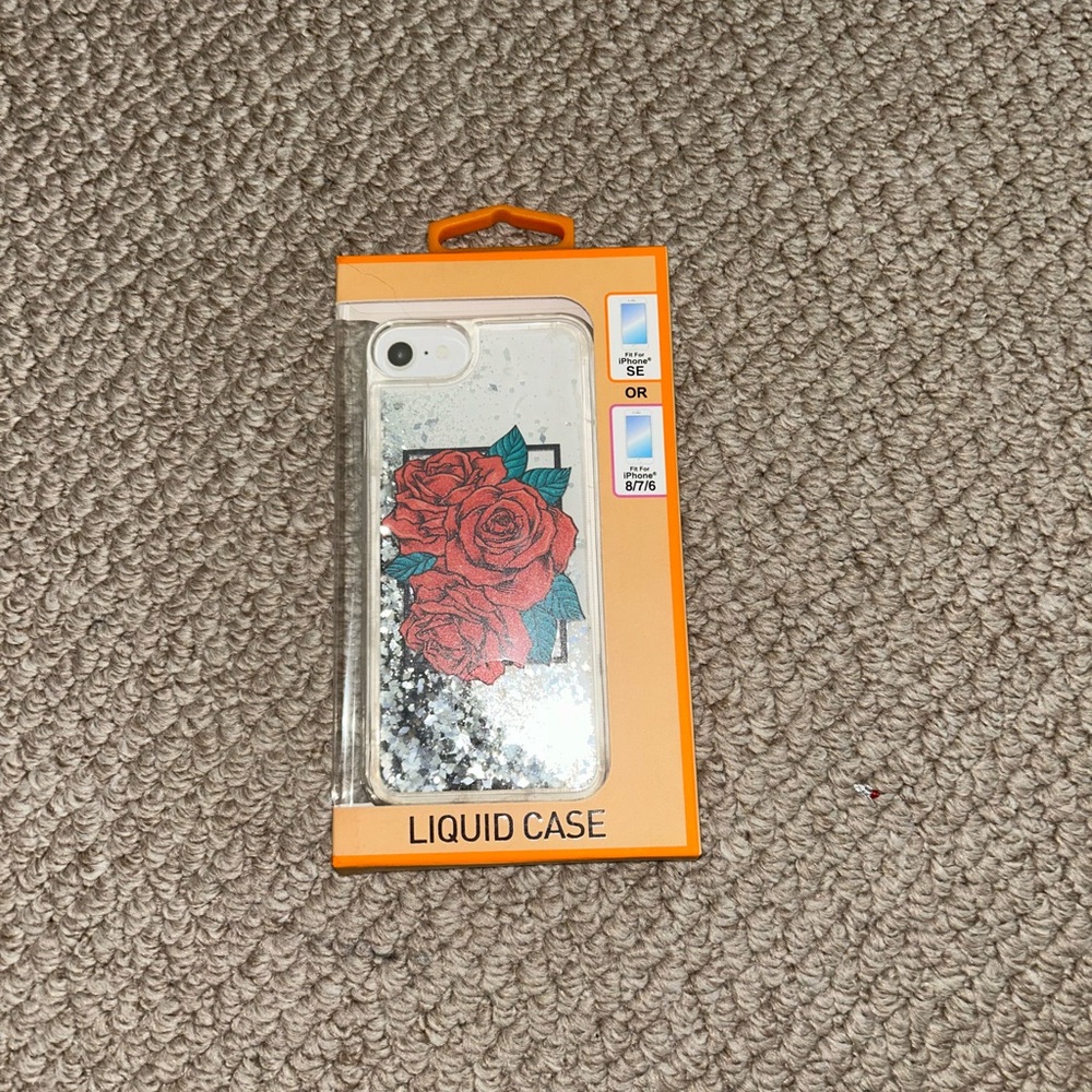 Red and Silver Liquid Case for iPhone